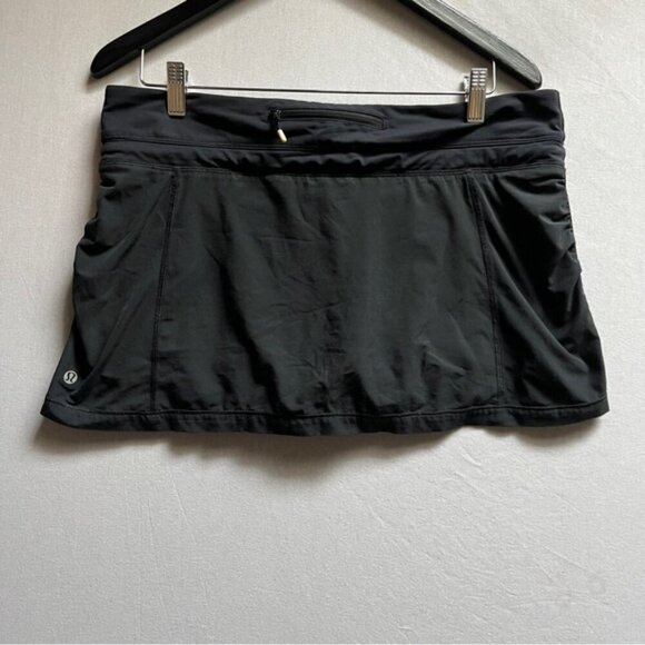 Lululemon Athletica black tennis skirt skort Sz 10 - Picture 2 of 8